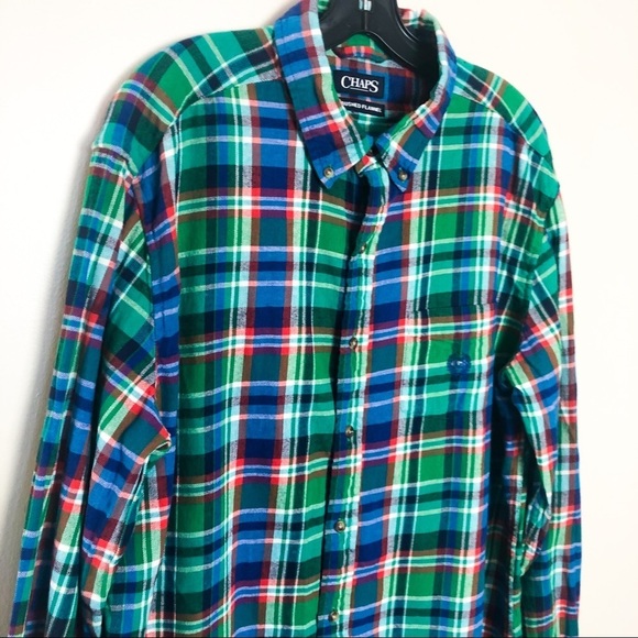 Chaps Brushed Flannel Button Up Shirt - Picture 2 of 7